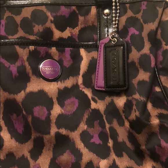 Coach Purple Ocelot Tote - Picture 2 of 6